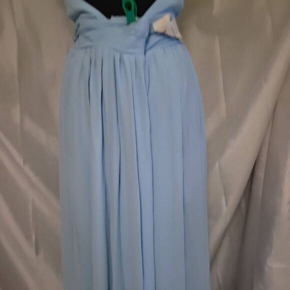 FAME & PARTNERS  NWT  light blue rusched maxi dress - Picture 8 of 11